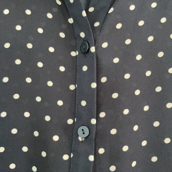 Primark Navy Polka Dot Blouse size M/L - Picture 4 of 5